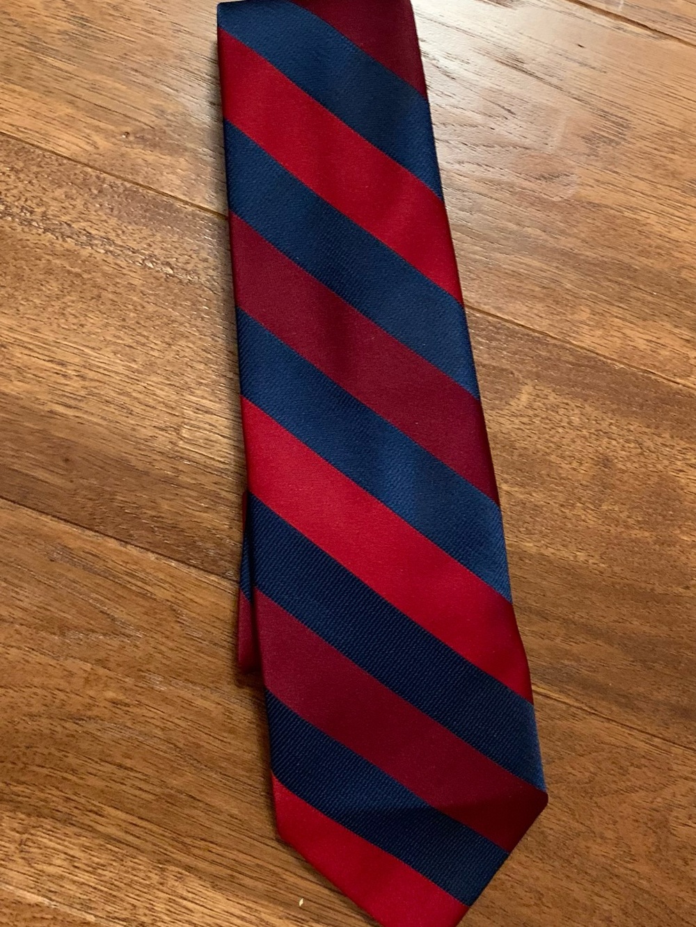 Christian Dior Classic Red and Navy Striped Men's Tie